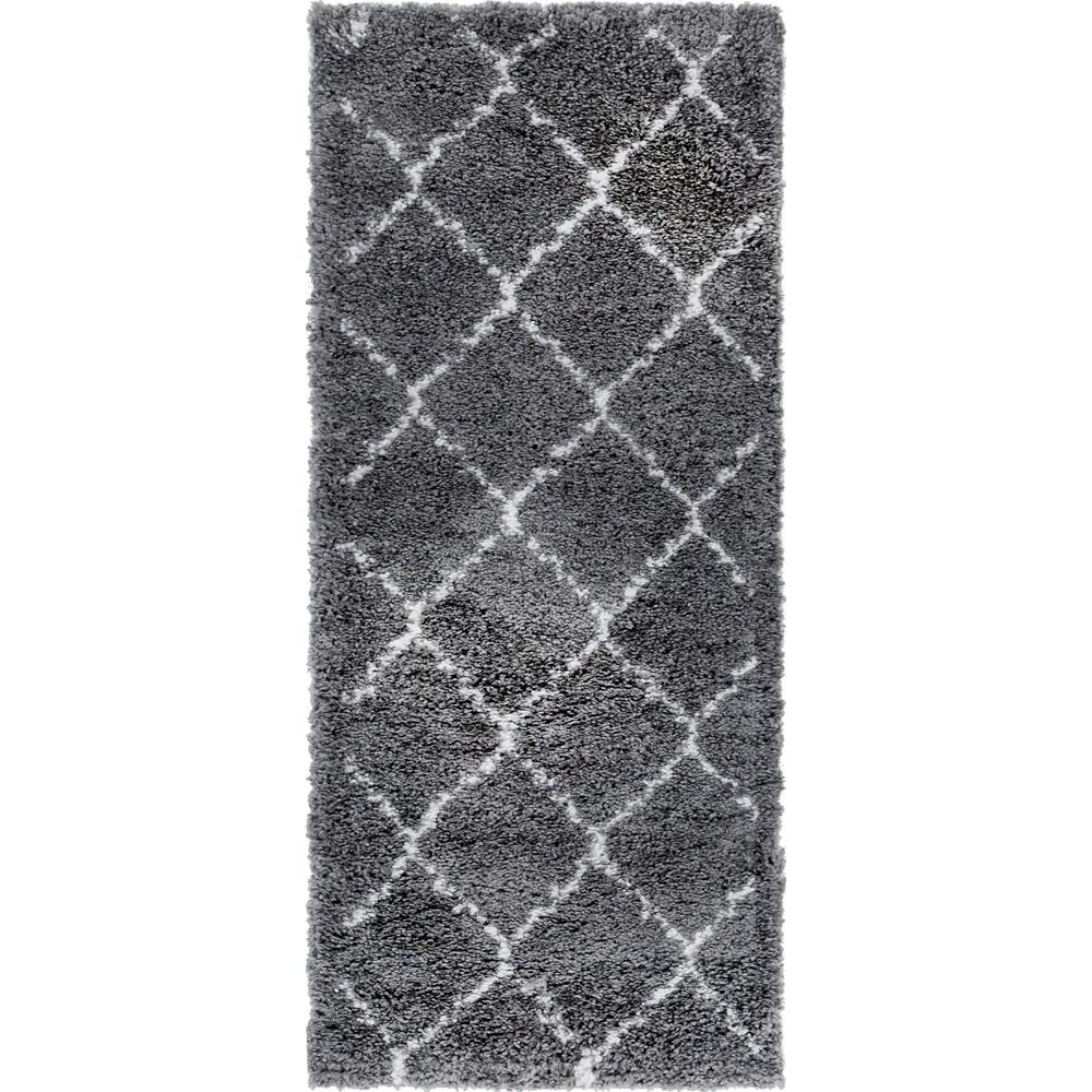 Fractured Rabat Shag Rug, Gray (2' 7 x 6' 0). Picture 2