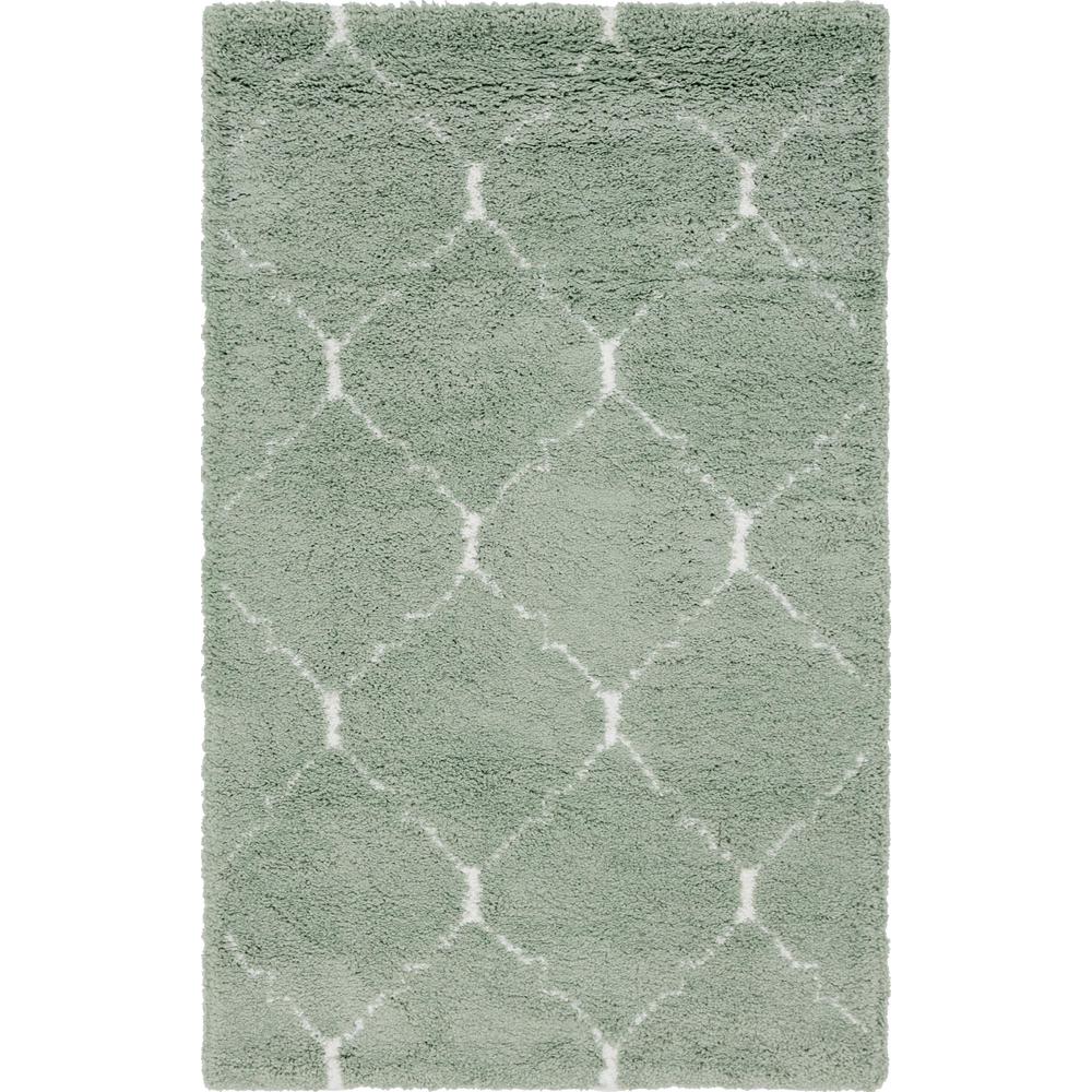 Fractured Rabat Shag Rug, Light Green (5' 0 x 8' 0). Picture 2