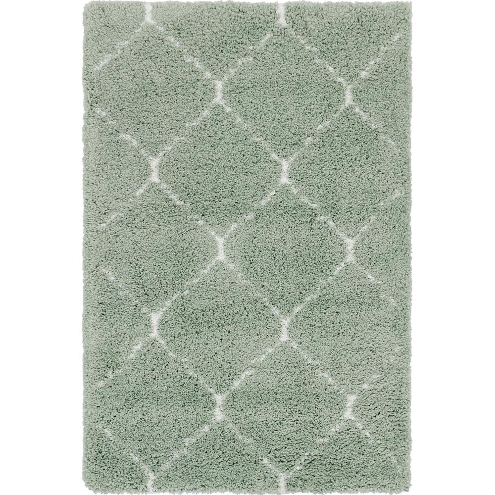 Fractured Rabat Shag Rug, Light Green (4' 0 x 6' 0). Picture 2