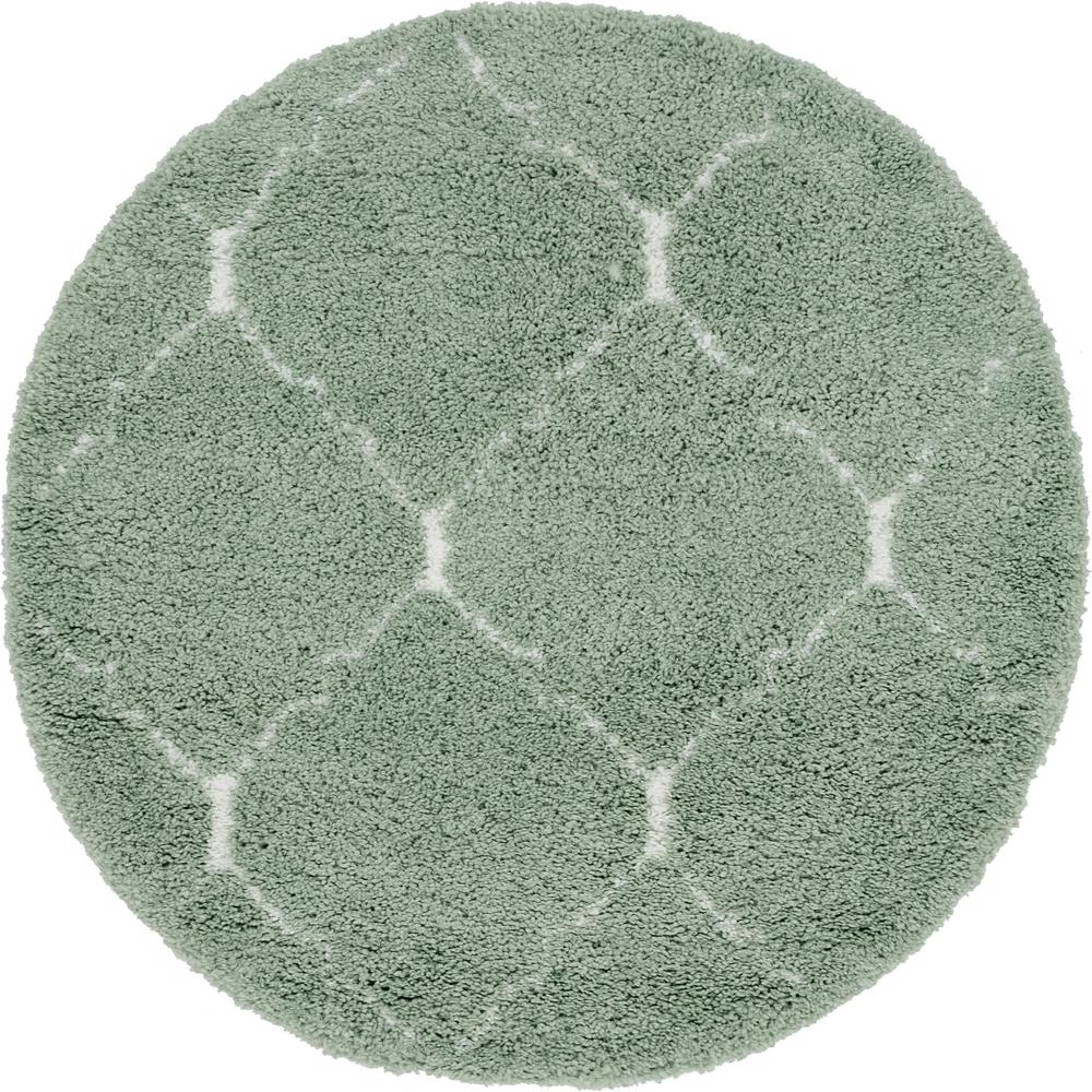 Fractured Rabat Shag Rug, Light Green (5' 0 x 5' 0). Picture 2