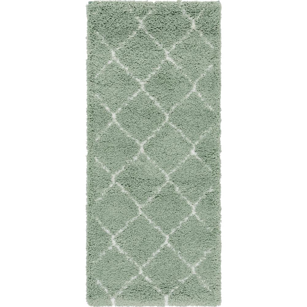 Fractured Rabat Shag Rug, Light Green (2' 7 x 6' 0). Picture 2