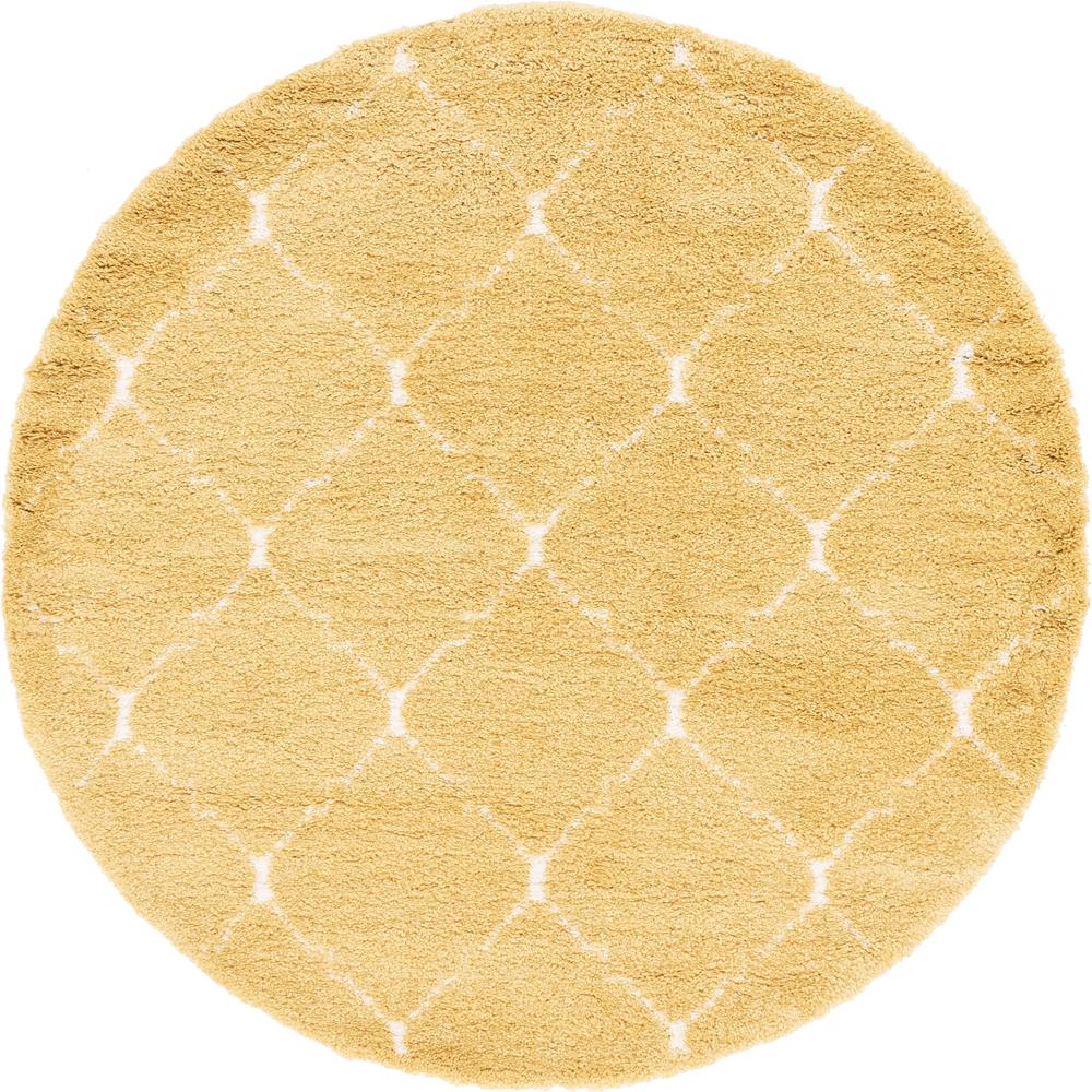 Fractured Rabat Shag Rug, Yellow (8' 0 x 8' 0). Picture 2