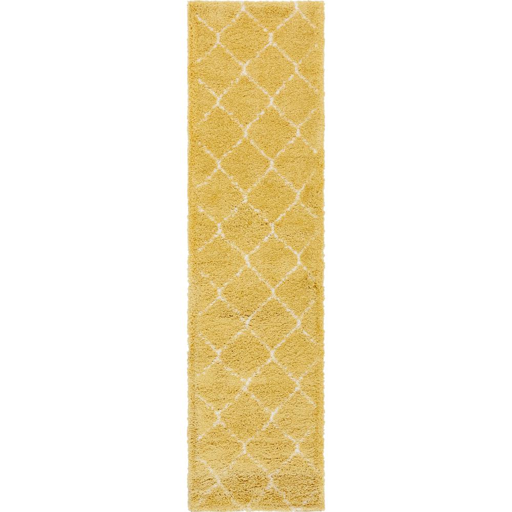 Fractured Rabat Shag Rug, Yellow (2' 7 x 10' 0). Picture 2