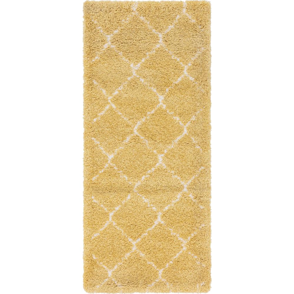Fractured Rabat Shag Rug, Yellow (2' 7 x 6' 0). Picture 2