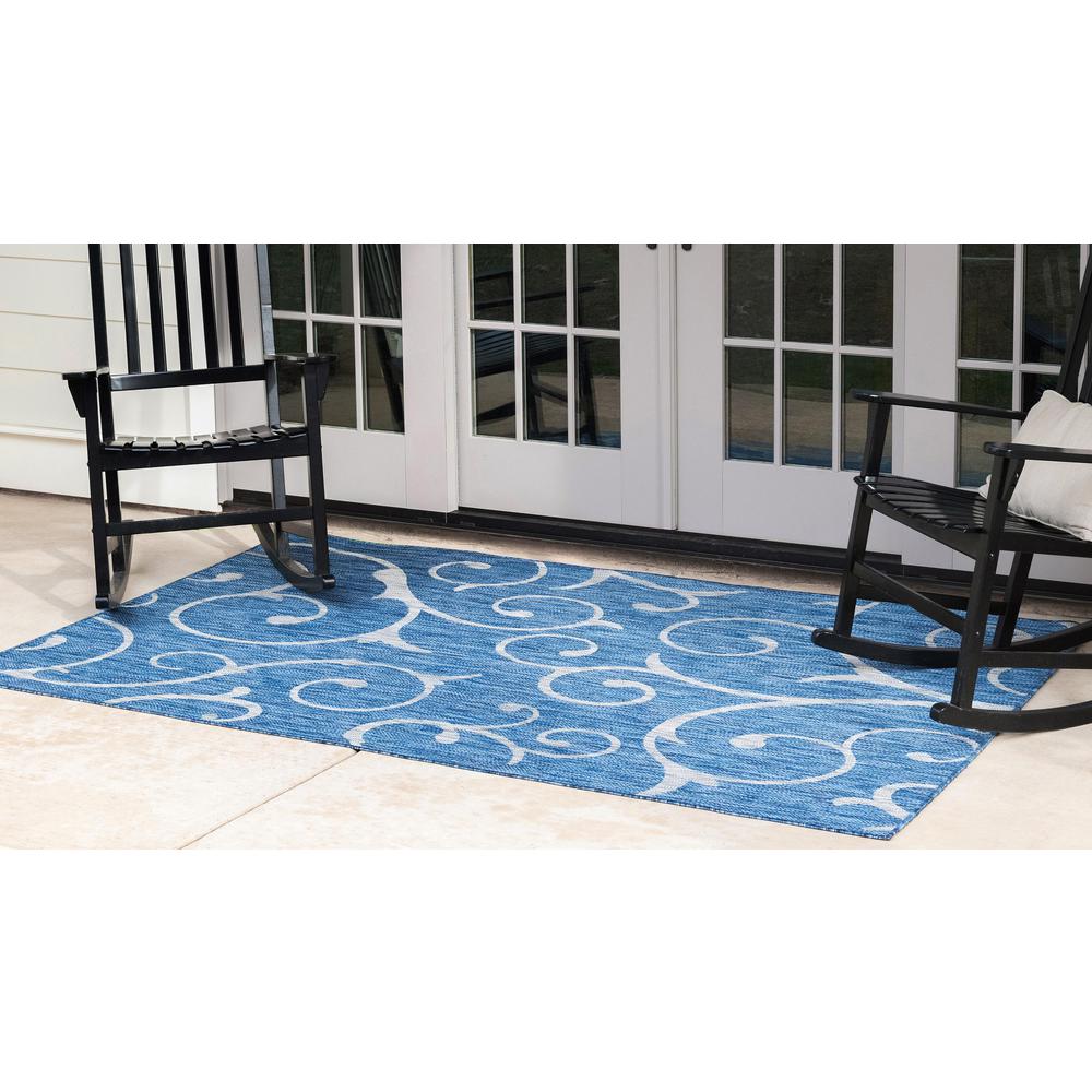 Outdoor Curl Rug, Blue (8' 0 x 11' 4). Picture 3