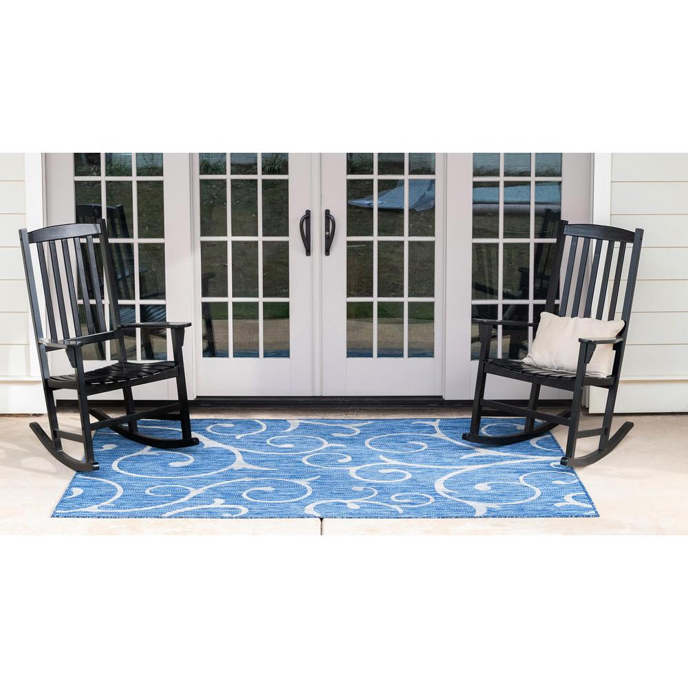Outdoor Curl Rug, Blue (8' 0 x 11' 4). Picture 4