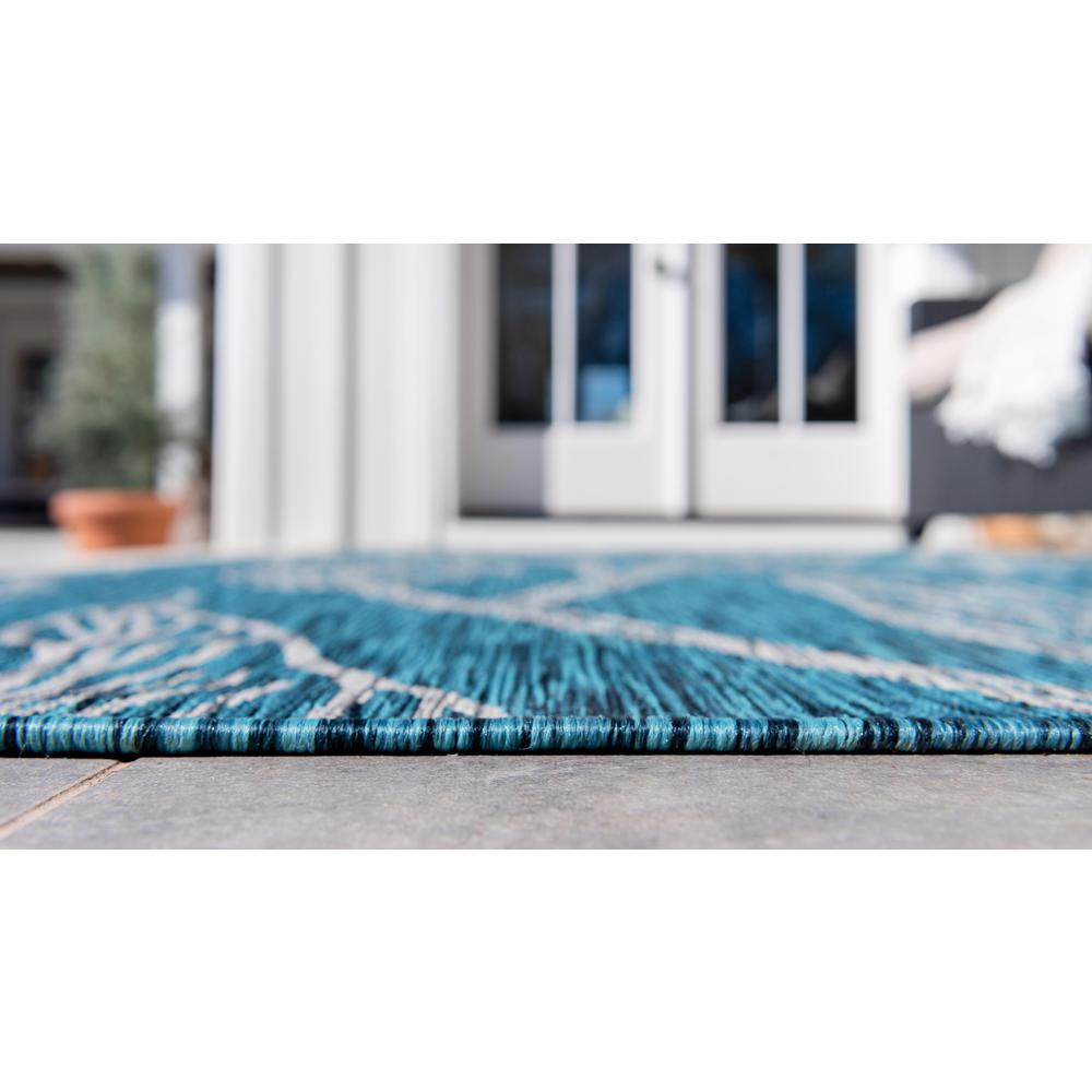 Outdoor Leaf Rug, Teal (8' 0 x 11' 4). Picture 5