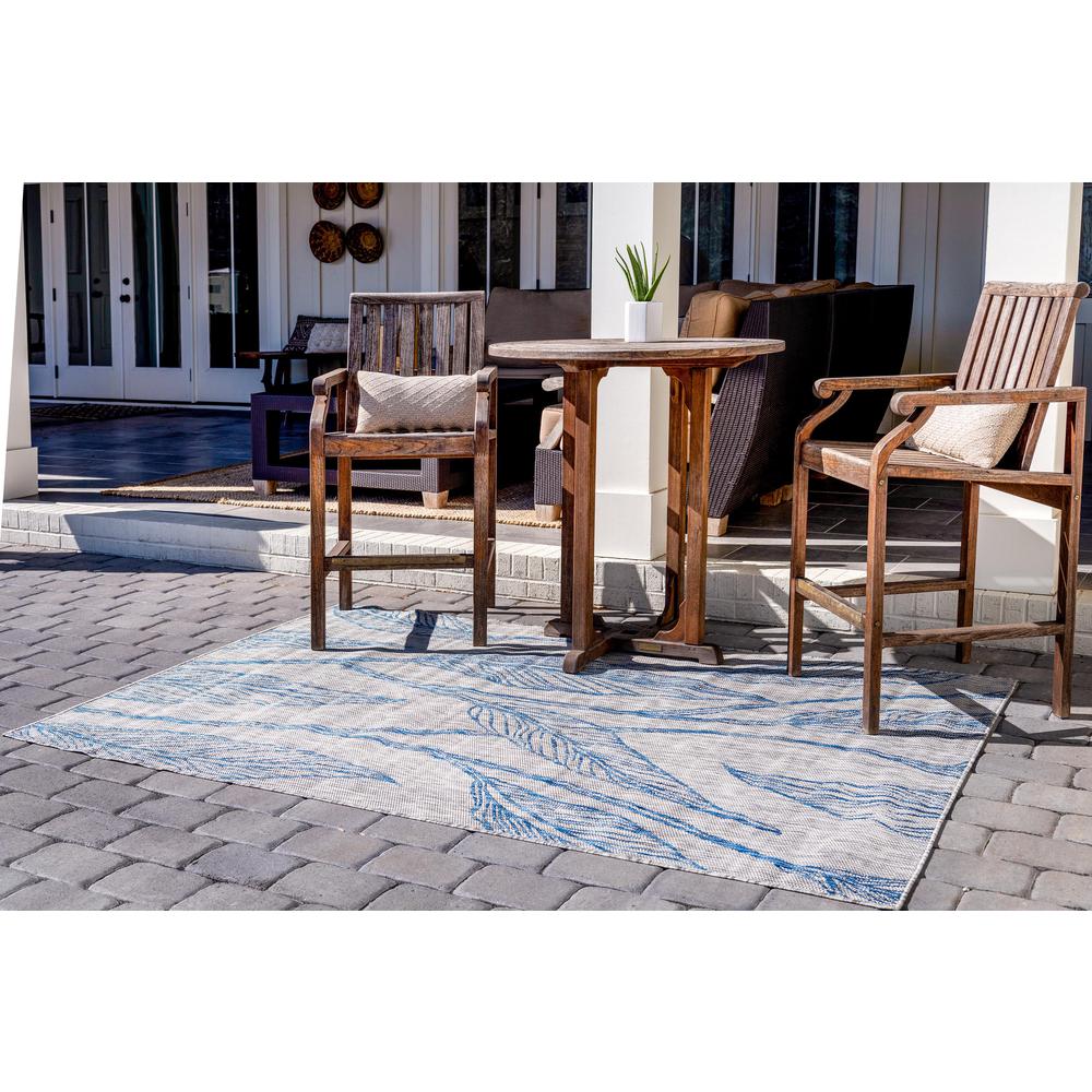 Outdoor Leaf Rug, Light Gray (8' 0 x 11' 4). Picture 3