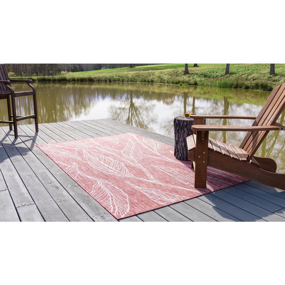 Outdoor Leaf Rug, Rust Red (8' 0 x 11' 4). Picture 3