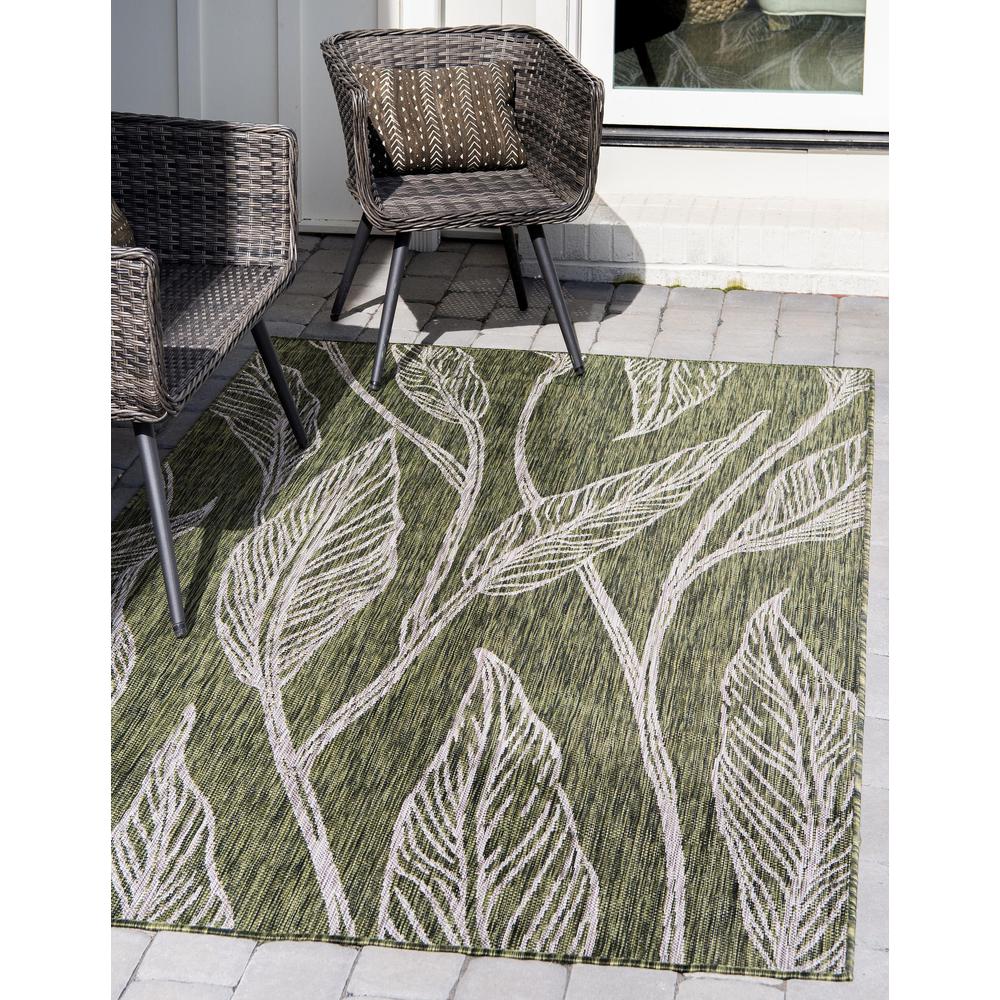 Outdoor Leaf Rug, Green (8' 0 x 11' 4). Picture 2
