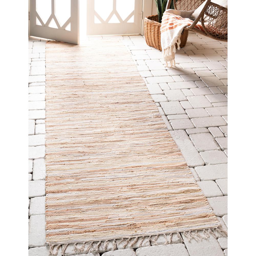 Striped Chindi Cotton Rug, Beige (2' 7 x 6' 7). Picture 3