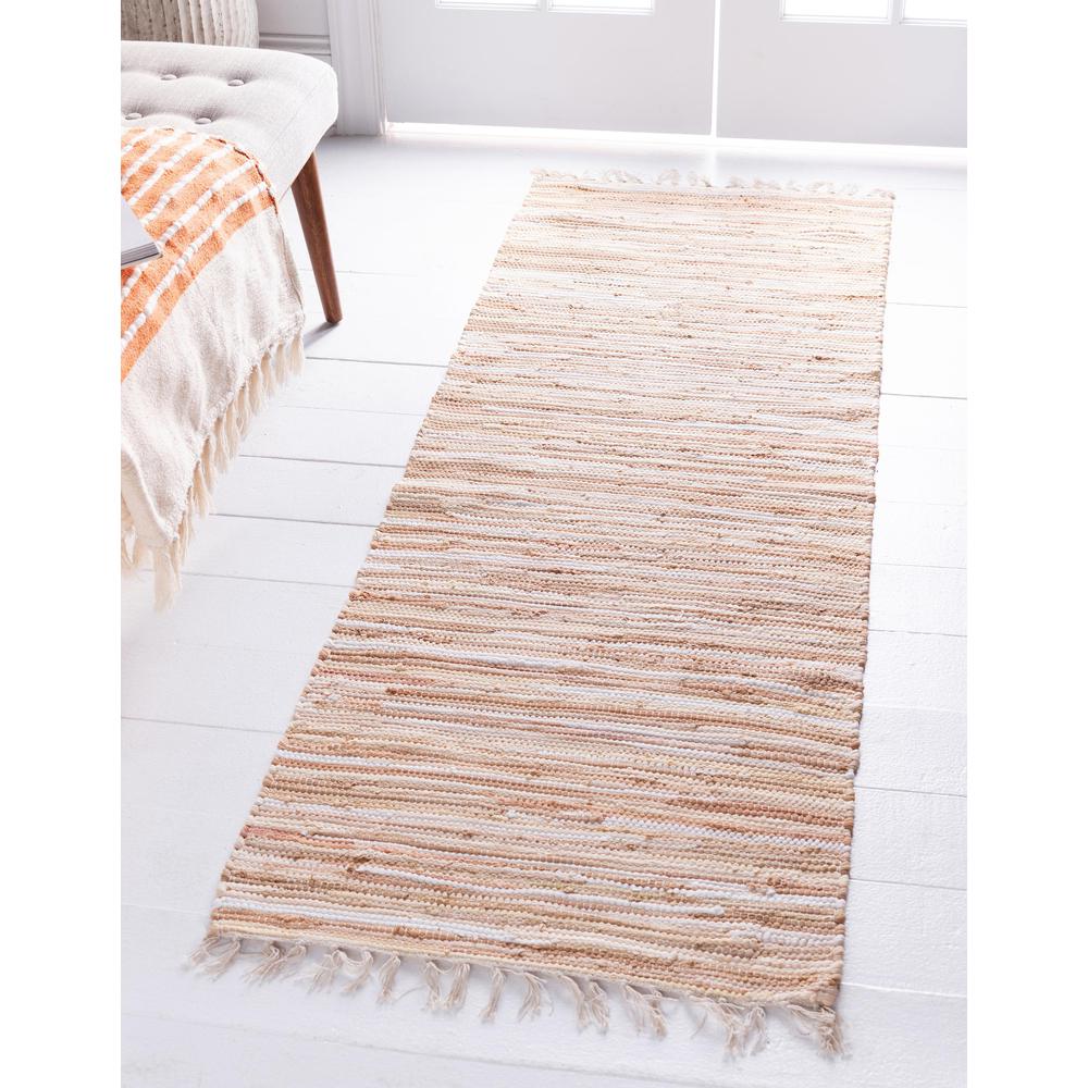 Striped Chindi Cotton Rug, Beige (2' 7 x 6' 7). Picture 2