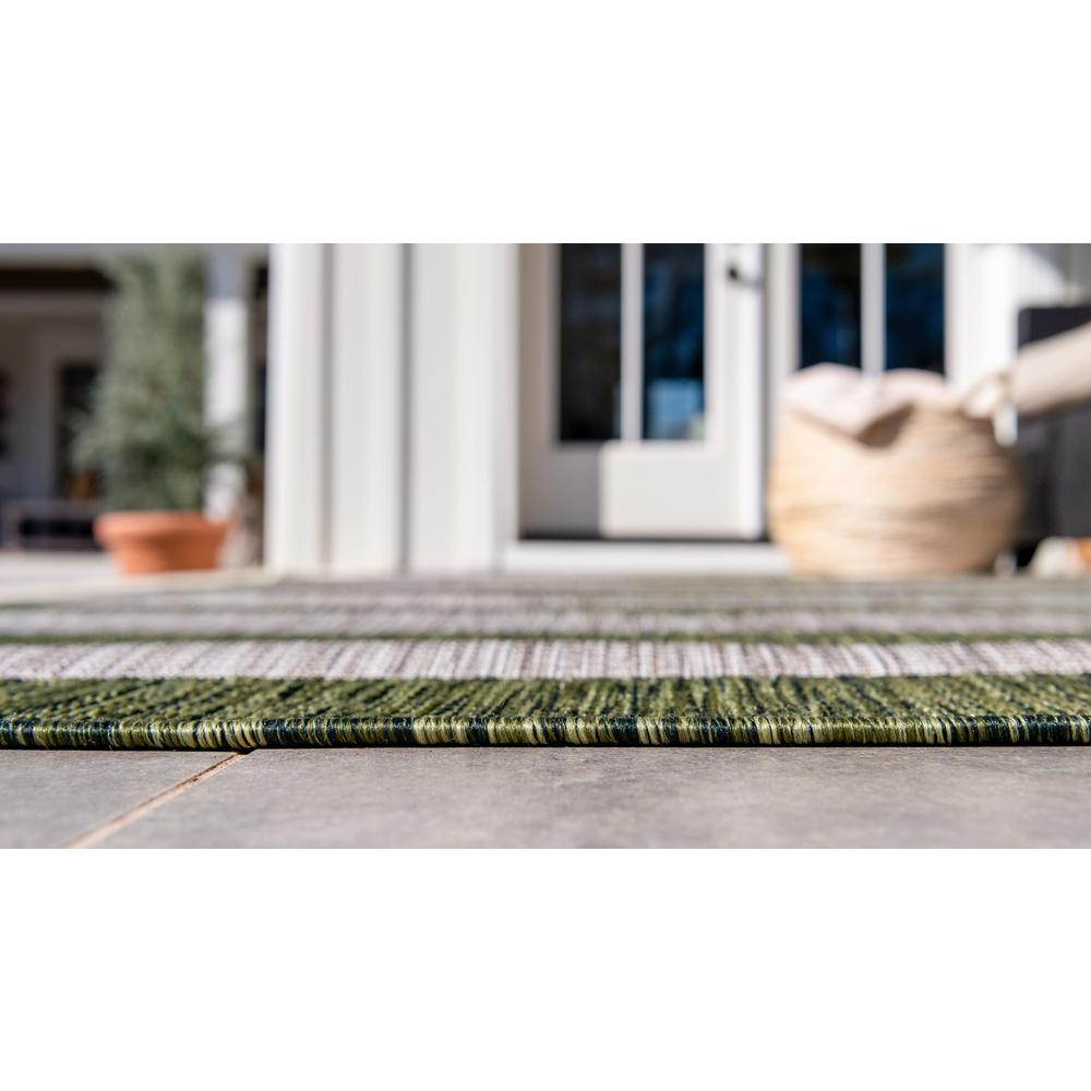 Outdoor Distressed Stripe Rug, Green (8' 0 x 11' 4). Picture 5