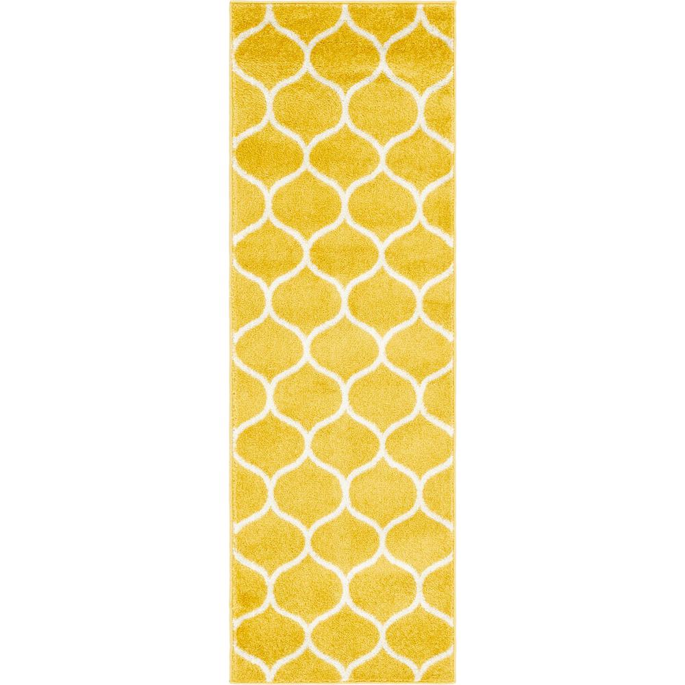 Rounded Trellis Frieze Rug, Yellow (2' 0 x 6' 0). Picture 2