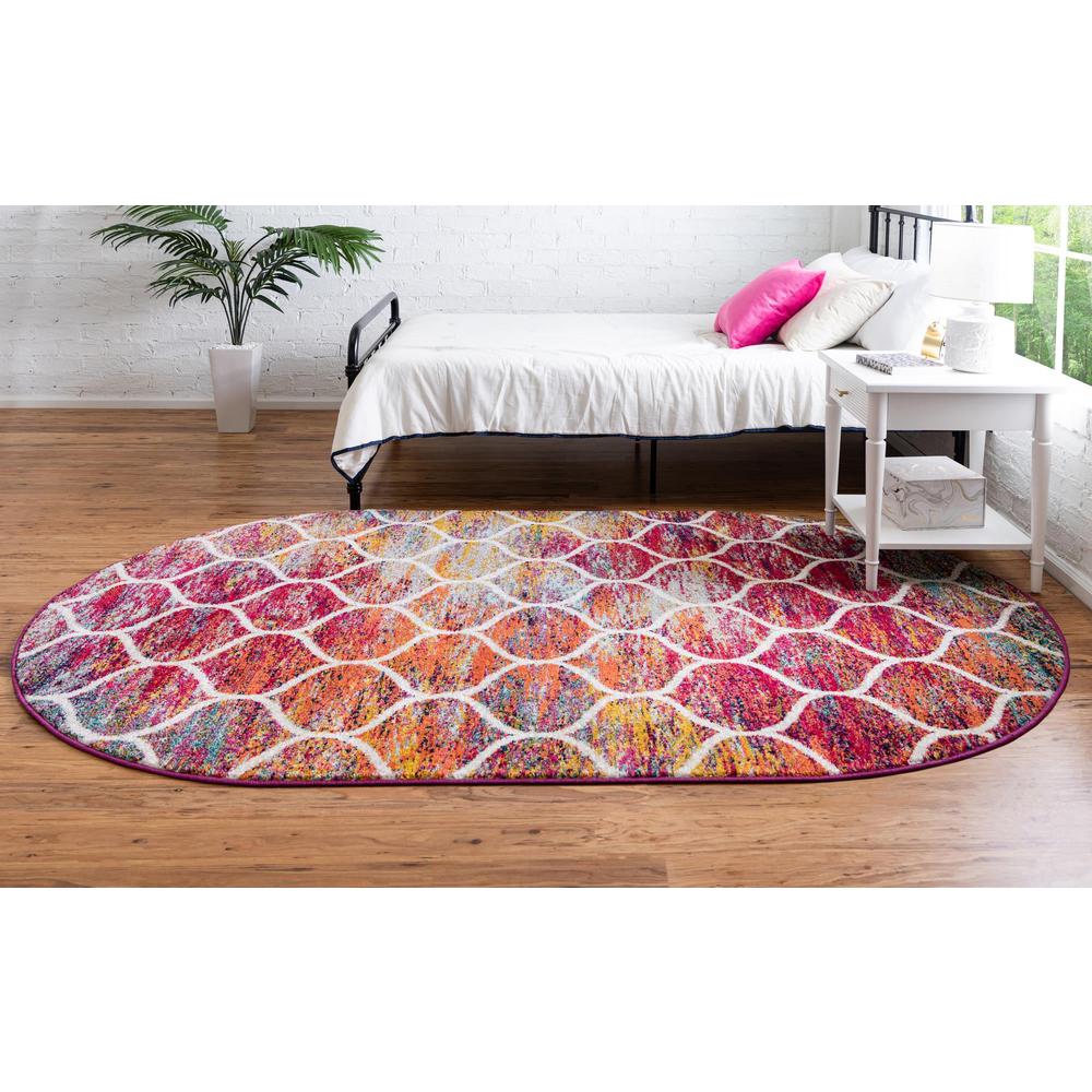 Unique Loom 4x6 Oval Rug in Multi (3151706). Picture 4