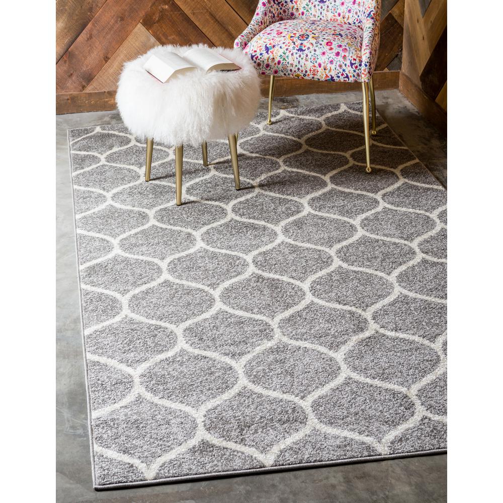Rounded Trellis Frieze Rug, Light Gray (3' 3 x 5' 3). Picture 2