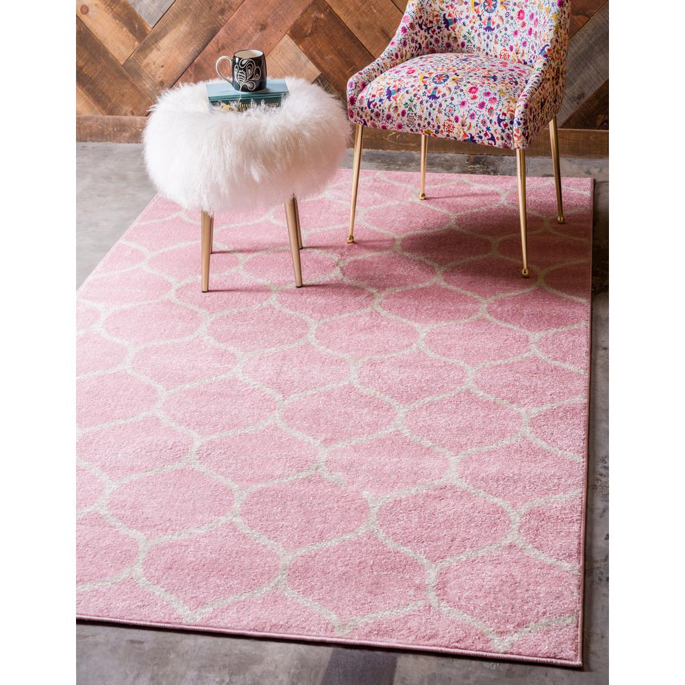 Rounded Trellis Frieze Rug, Pink (3' 3 x 5' 3). Picture 2