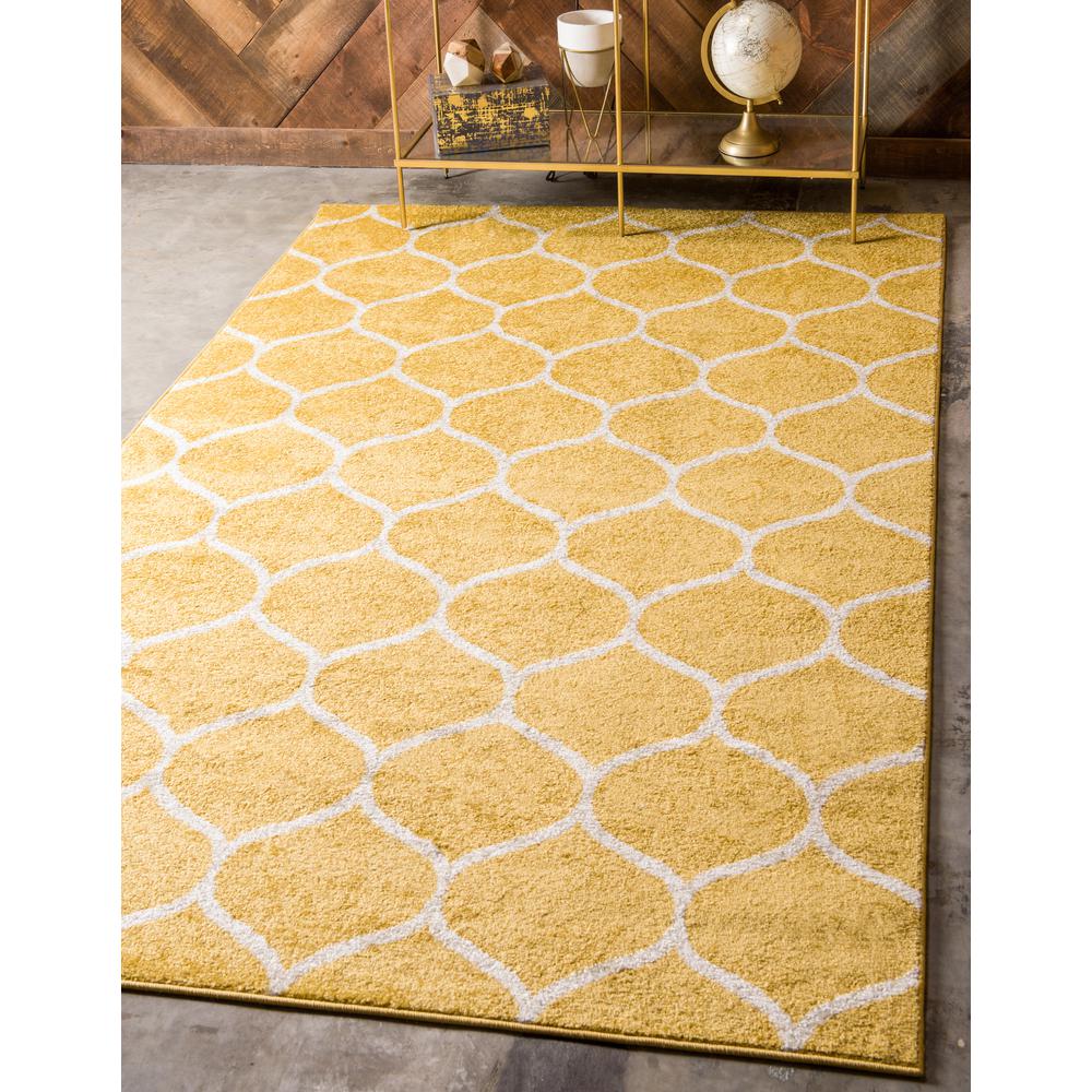 Rounded Trellis Frieze Rug, Yellow (3' 3 x 5' 3). Picture 2