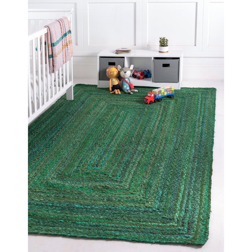 Braided Chindi Rug, Green (4' 0 x 6' 0). Picture 2