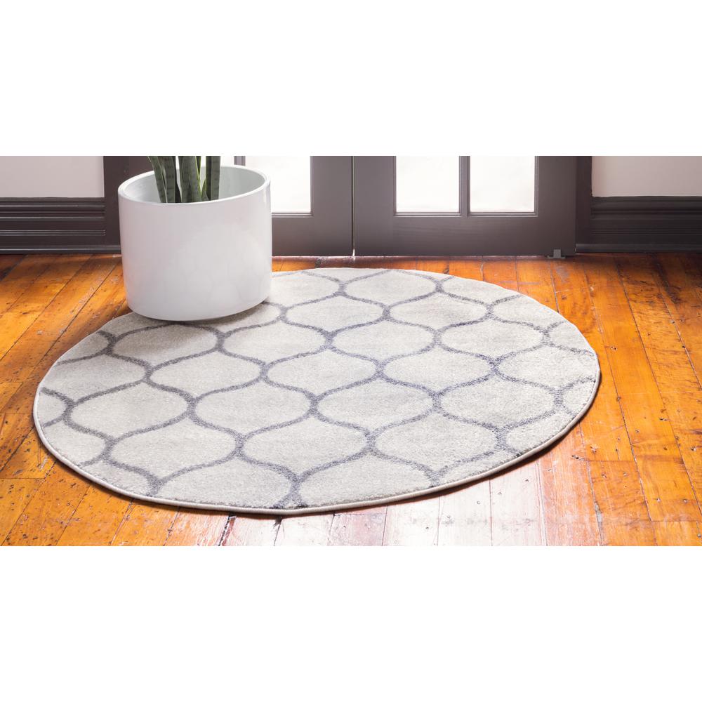 Rounded Trellis Frieze Rug, Ivory (8' 0 x 8' 0). Picture 4