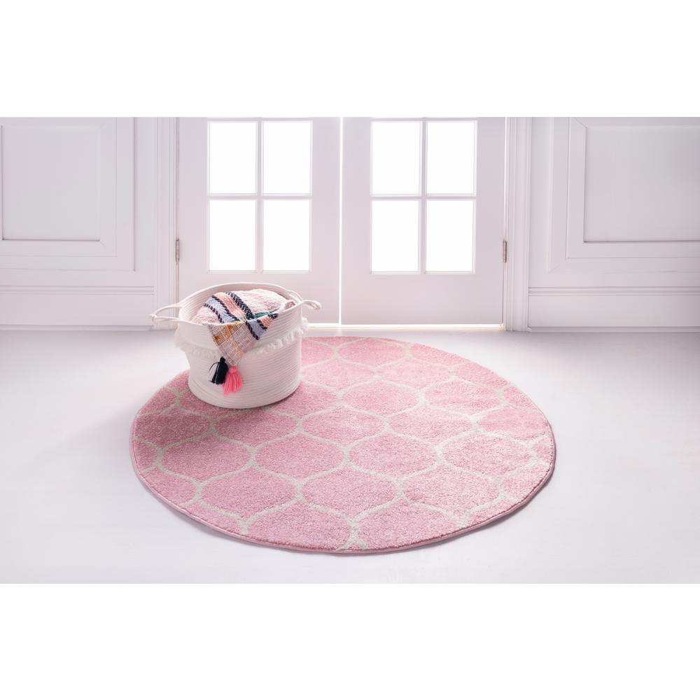 Rounded Trellis Frieze Rug, Pink (8' 0 x 8' 0). Picture 4