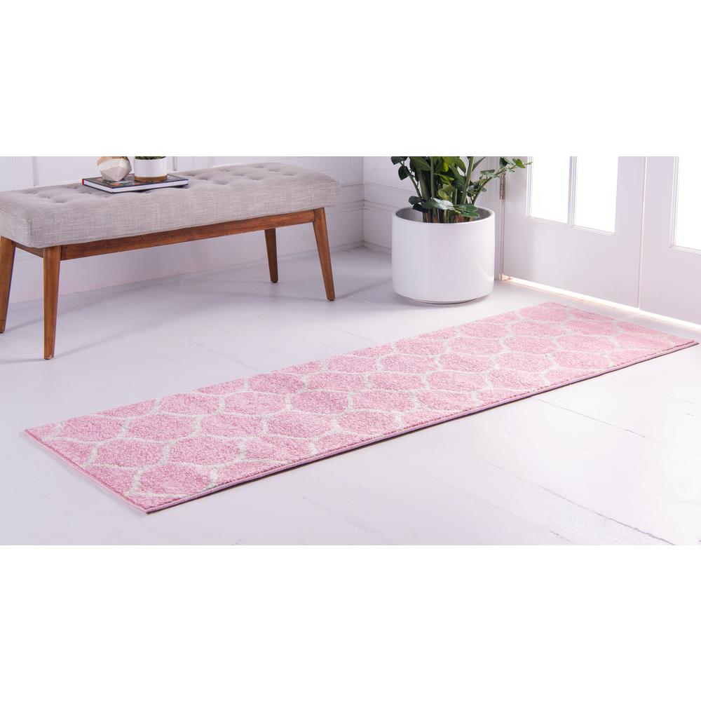 Rounded Trellis Frieze Rug, Pink (2' 0 x 13' 0). Picture 4