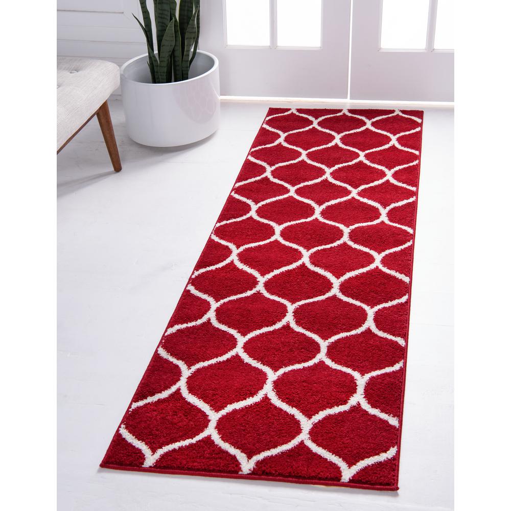 Rounded Trellis Frieze Rug, Red (2' 0 x 8' 8). Picture 2