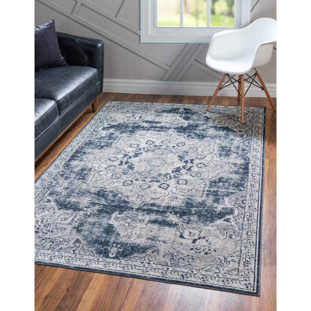 Chateau Roosevelt Rug, Navy Blue (4' 0 x 6' 0). Picture 2