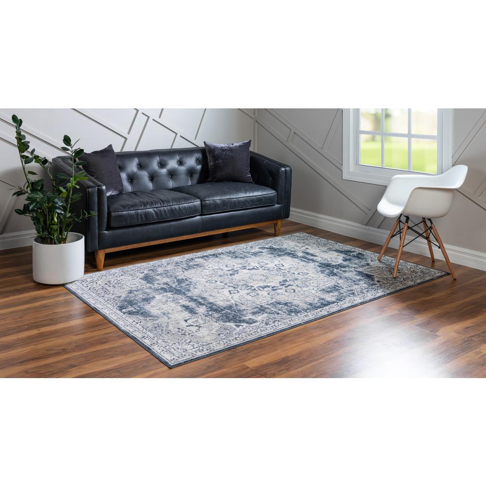 Chateau Roosevelt Rug, Navy Blue (4' 0 x 6' 0). Picture 3