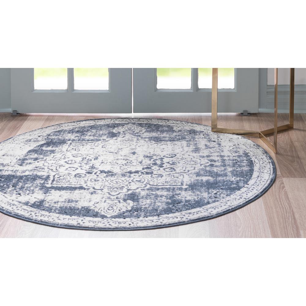 Chateau Roosevelt Rug, Navy Blue (8' 0 x 8' 0). Picture 3