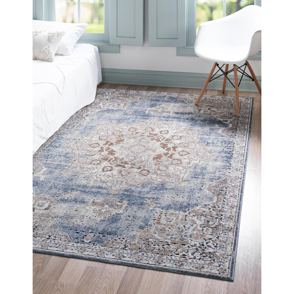 Chateau Roosevelt Rug, Navy Blue/Beige (4' 0 x 6' 0). Picture 2