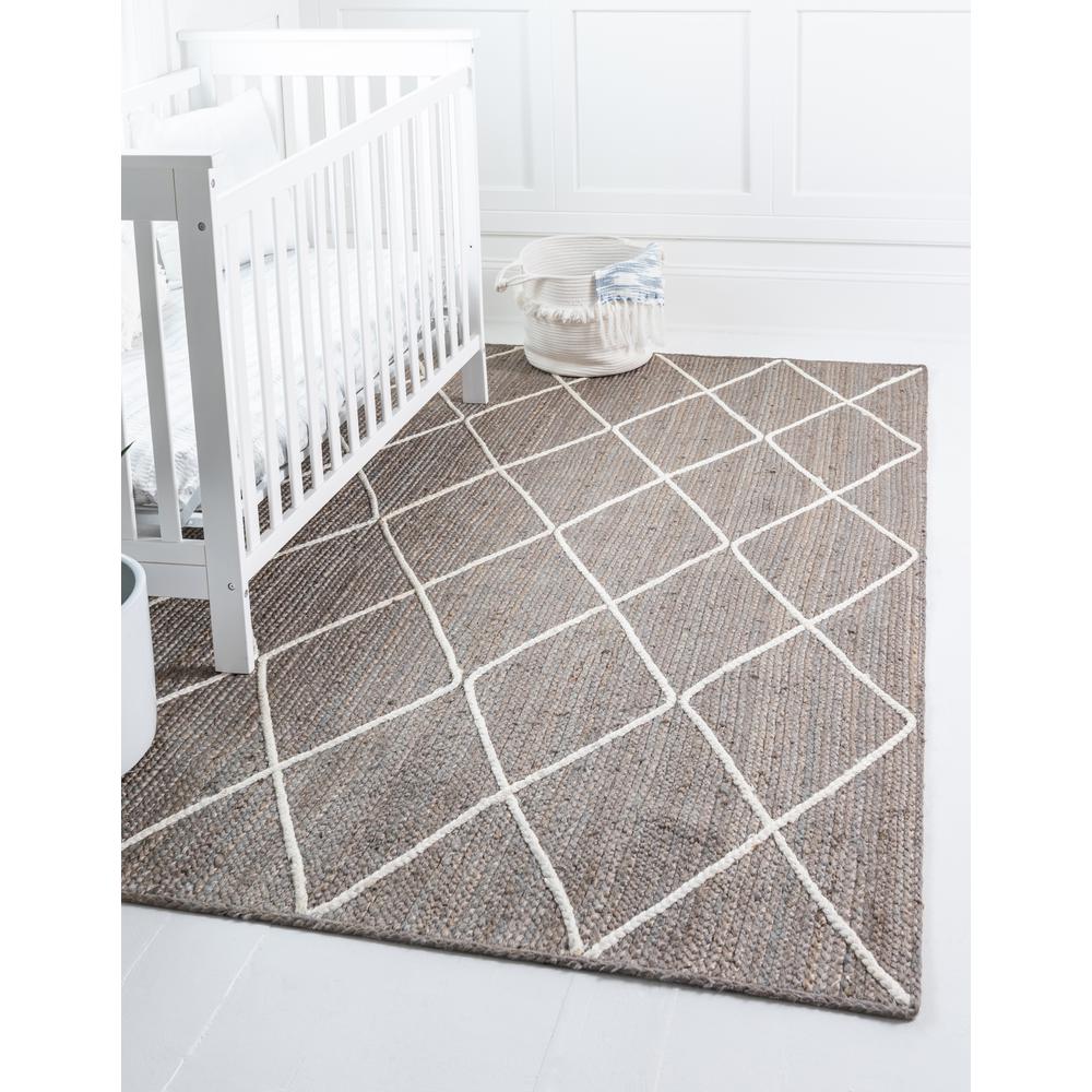 Trellis Braided Jute Rug, Gray/Ivory (4' 0 x 6' 0). Picture 2