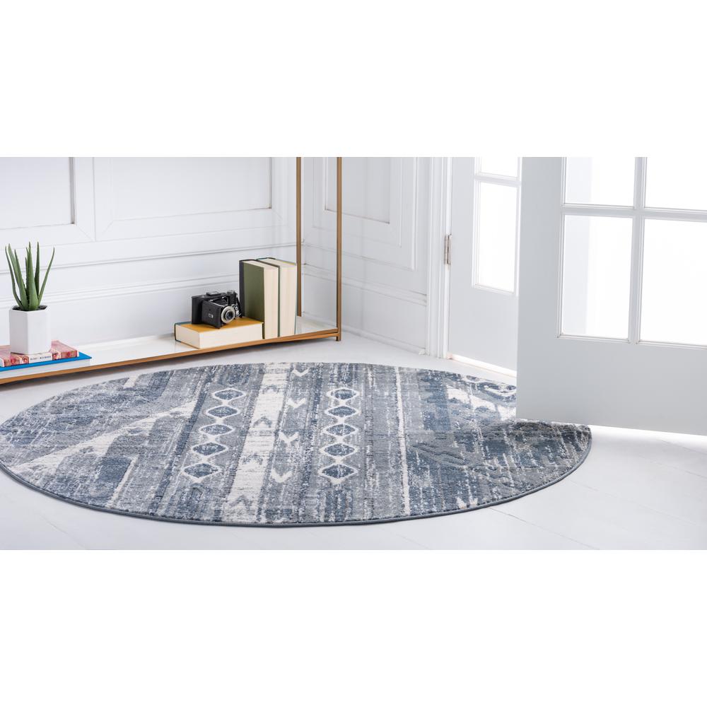 Orford Portland Rug, Blue (5' 0 x 5' 0). Picture 3