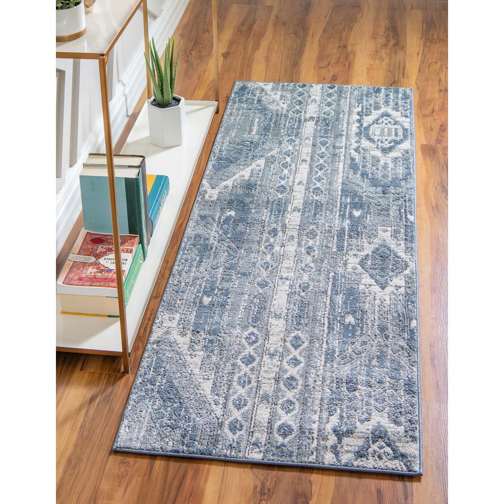 Orford Portland Rug, Blue (2' 2 x 8' 0). Picture 2