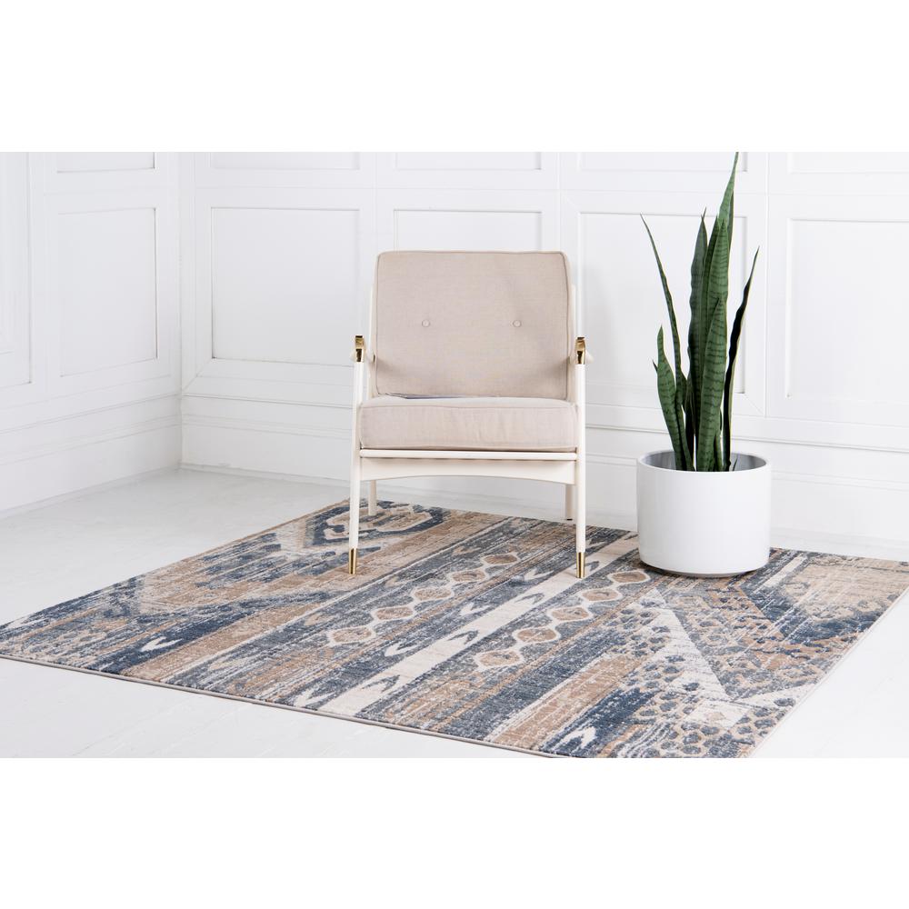Orford Portland Rug, Navy Blue/Tan (6' 0 x 6' 0). Picture 3