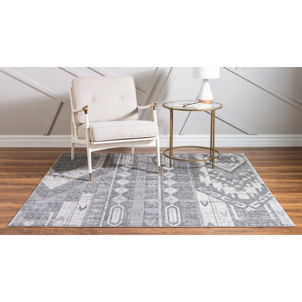Orford Portland Rug, Gray (6' 0 x 6' 0). Picture 4