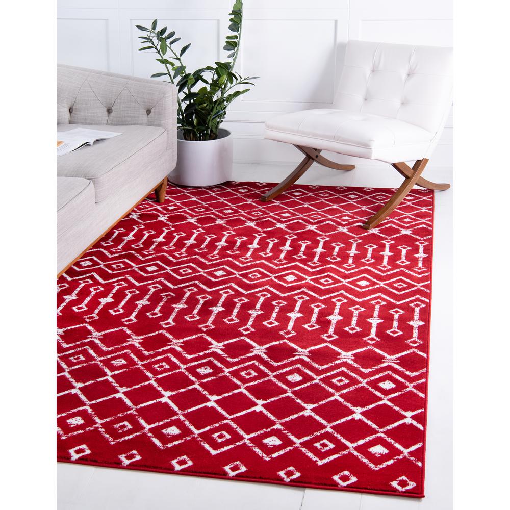 Moroccan Trellis Rug, Red/Ivory (3' 3 x 5' 3). Picture 2