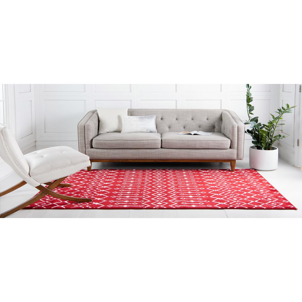 Moroccan Trellis Rug, Red/Ivory (3' 3 x 5' 3). Picture 4