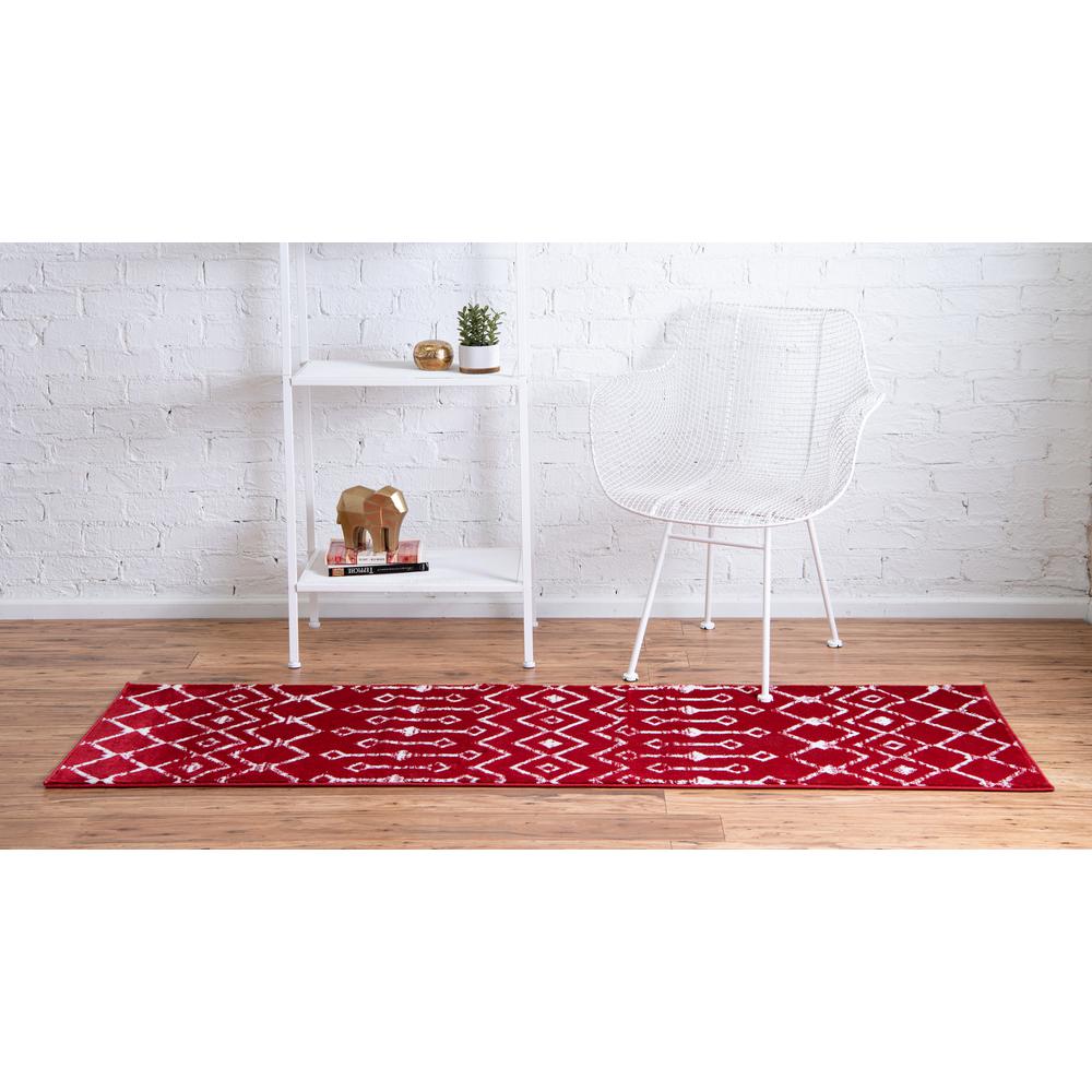 Moroccan Trellis Rug, Red/Ivory (2' 0 x 9' 10). Picture 4