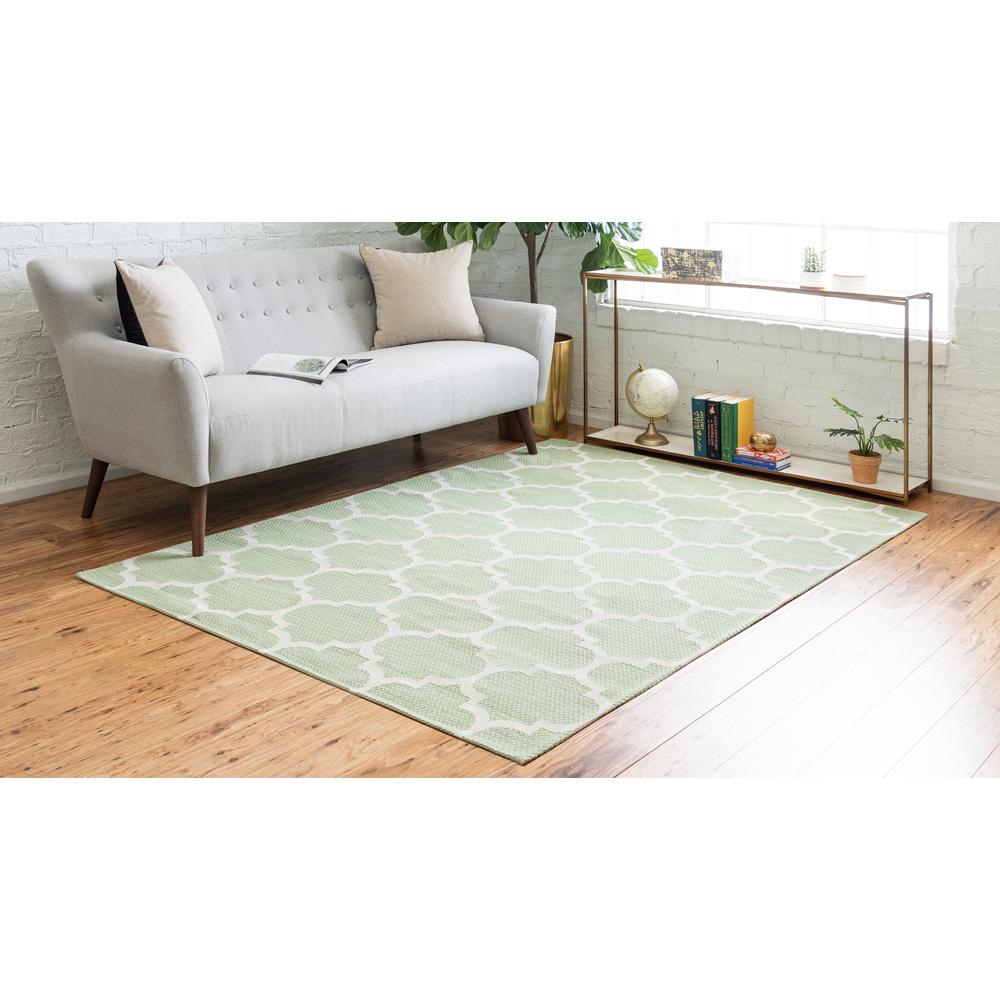 Trellis Decatur Rug, Green/Ivory (4' 2 x 6' 0). Picture 3
