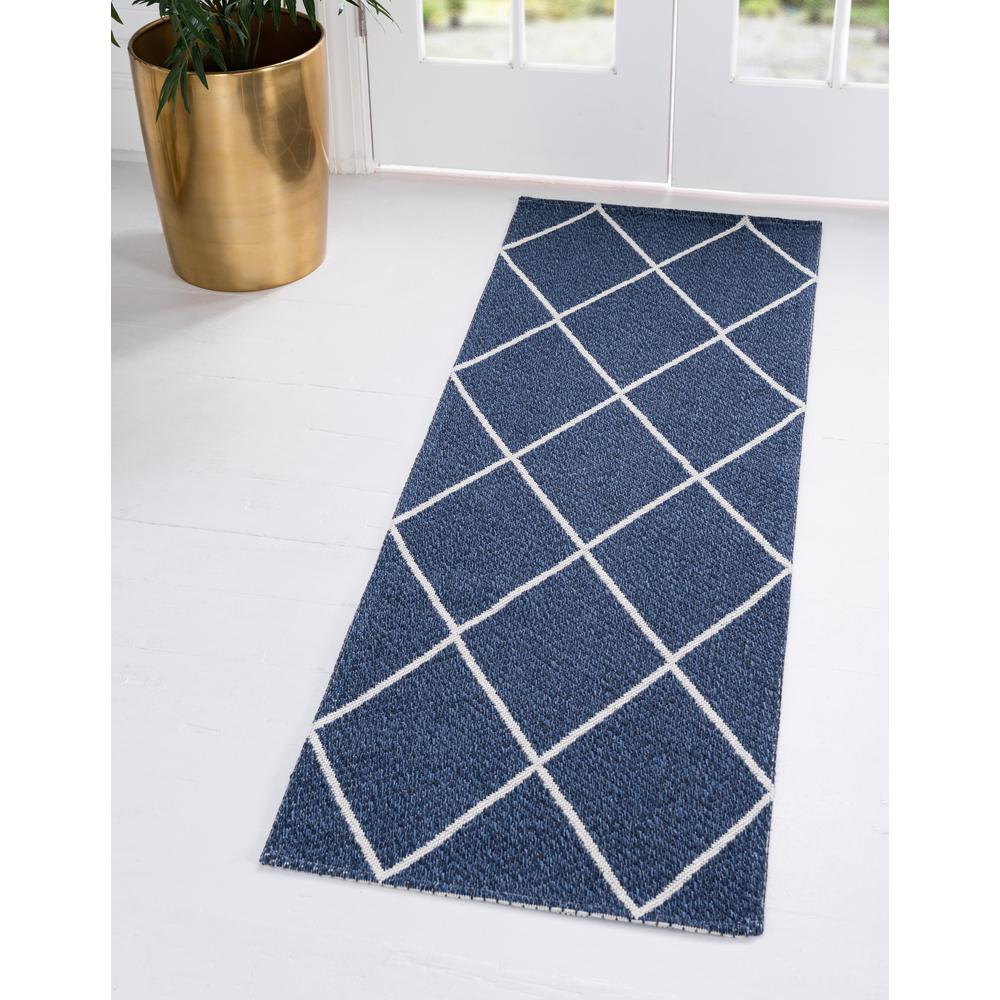 Diamond Decatur Rug, Navy Blue/Ivory (2' 2 x 7' 4). Picture 2