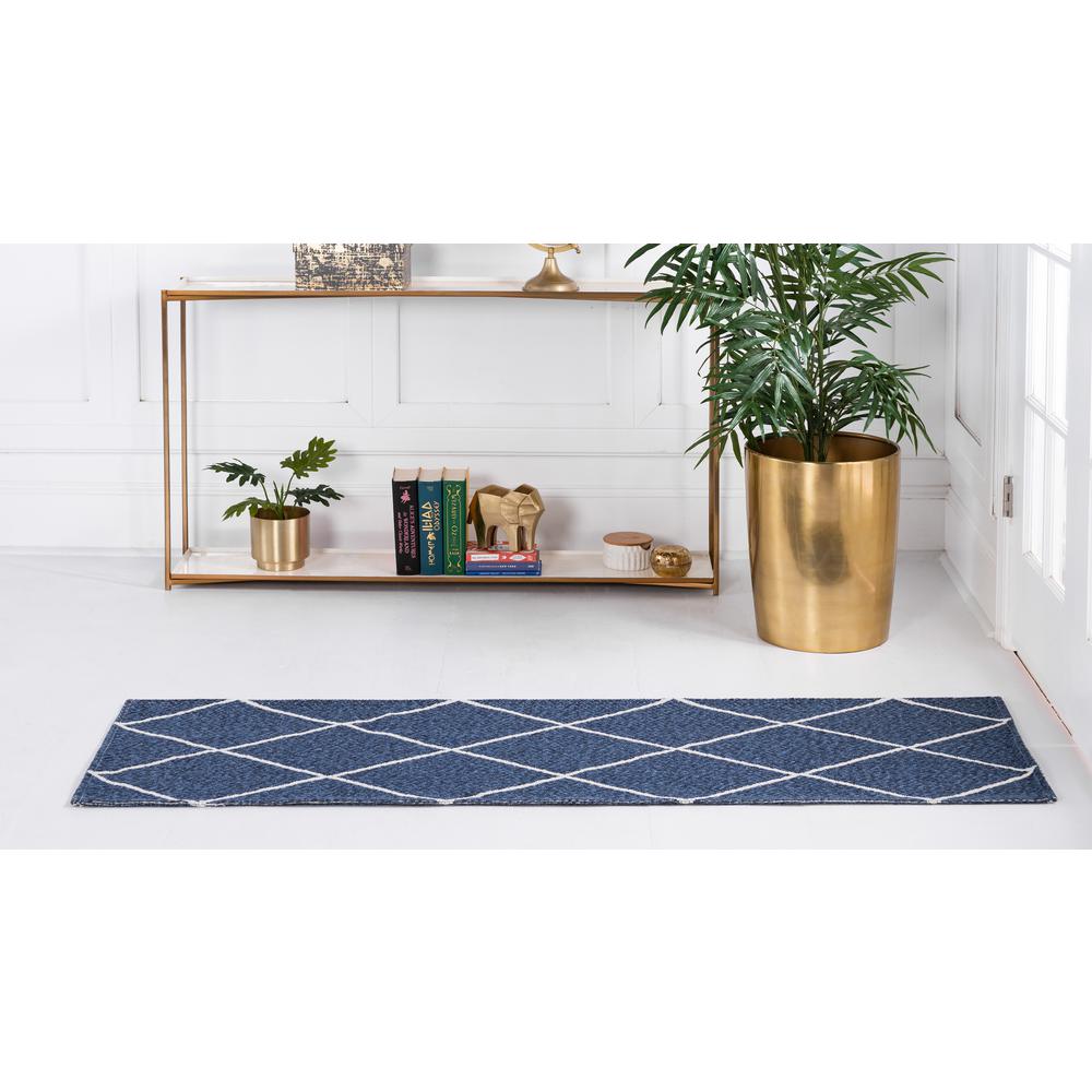 Diamond Decatur Rug, Navy Blue/Ivory (2' 2 x 7' 4). Picture 4