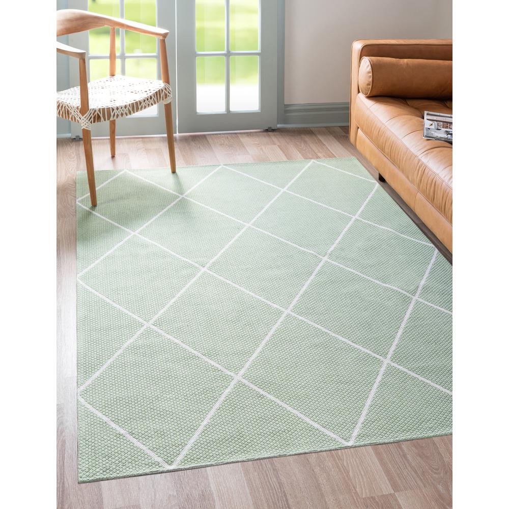 Diamond Decatur Rug, Green/Ivory (4' 2 x 6' 0). Picture 2