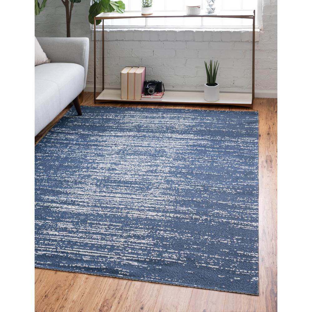Static Decatur Rug, Navy Blue/Ivory (4' 2 x 6' 0). Picture 2