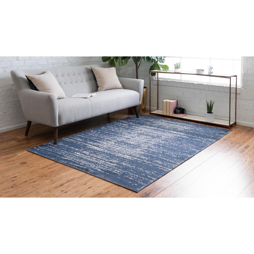 Static Decatur Rug, Navy Blue/Ivory (4' 2 x 6' 0). Picture 3
