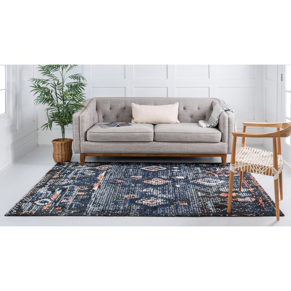 Palace Arabia Rug, Navy Blue (4' 0 x 6' 0). Picture 4