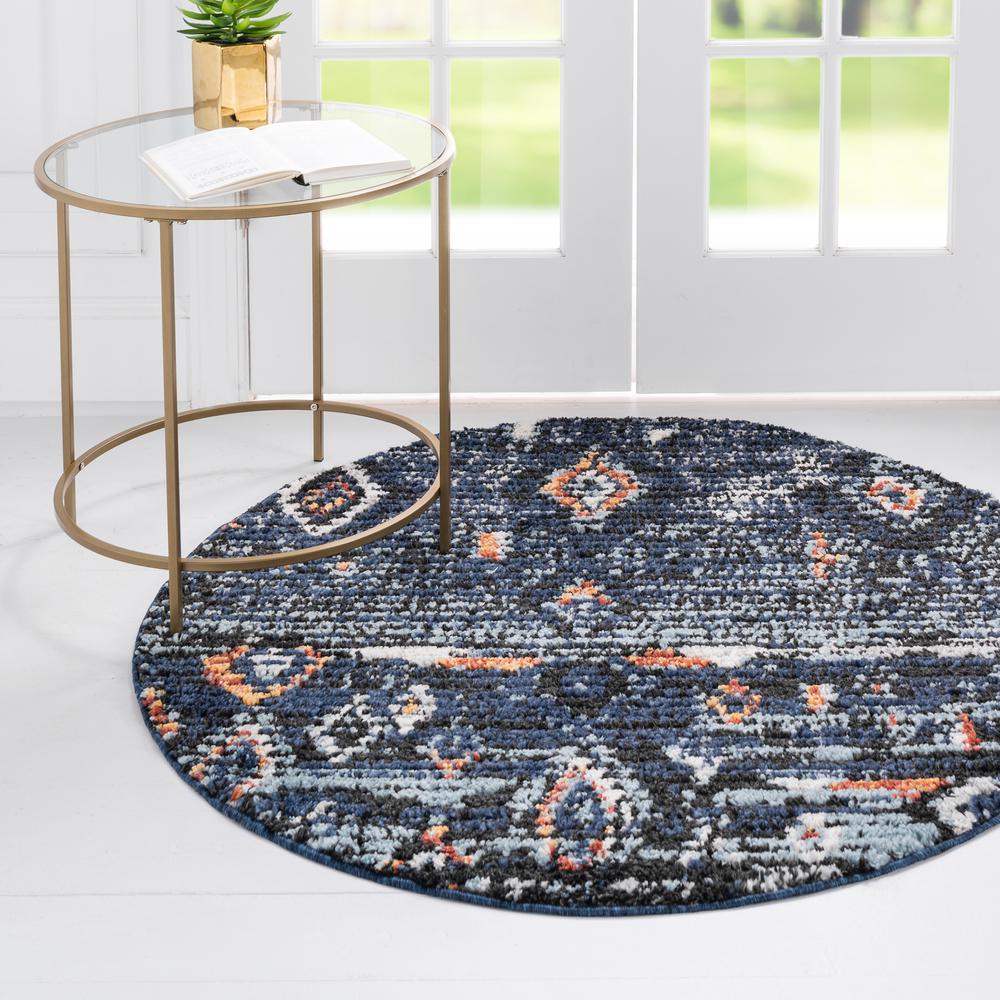 Palace Arabia Rug, Navy Blue (7' 0 x 7' 0). Picture 2