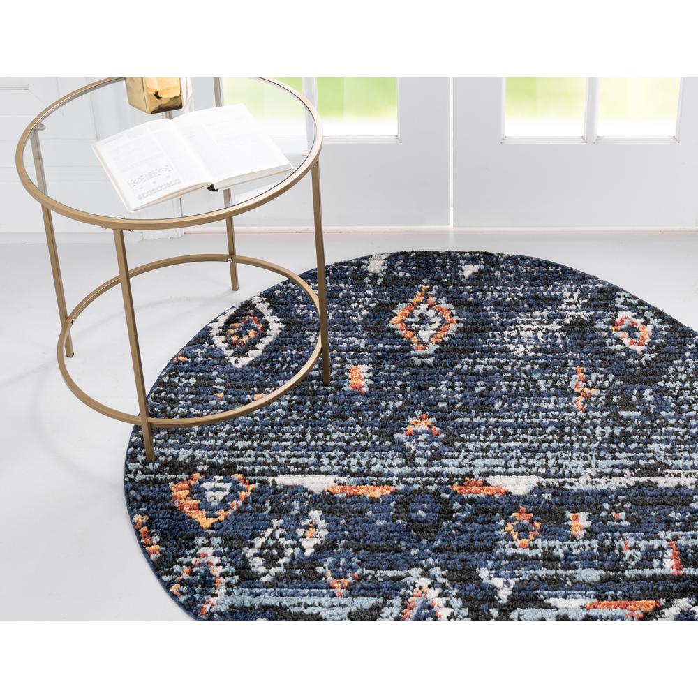 Palace Arabia Rug, Navy Blue (7' 0 x 7' 0). Picture 3