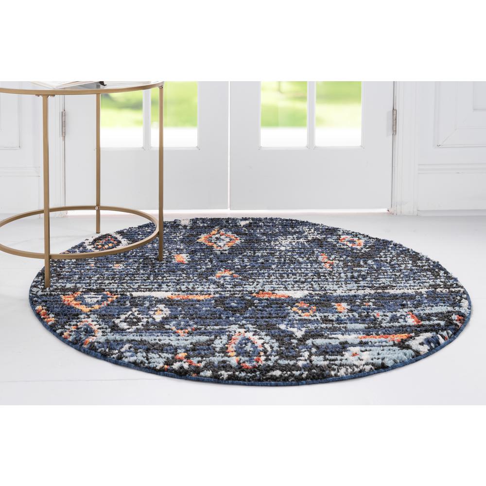 Palace Arabia Rug, Navy Blue (7' 0 x 7' 0). Picture 4