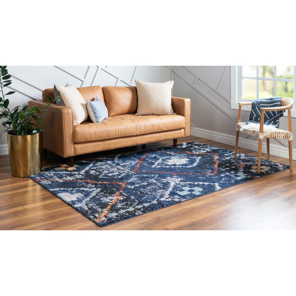 Rif Arabia Rug, Navy Blue (4' 0 x 6' 0). Picture 3